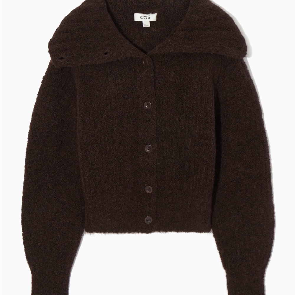 COS Spread-Collar Textured Alpaca Cardigan